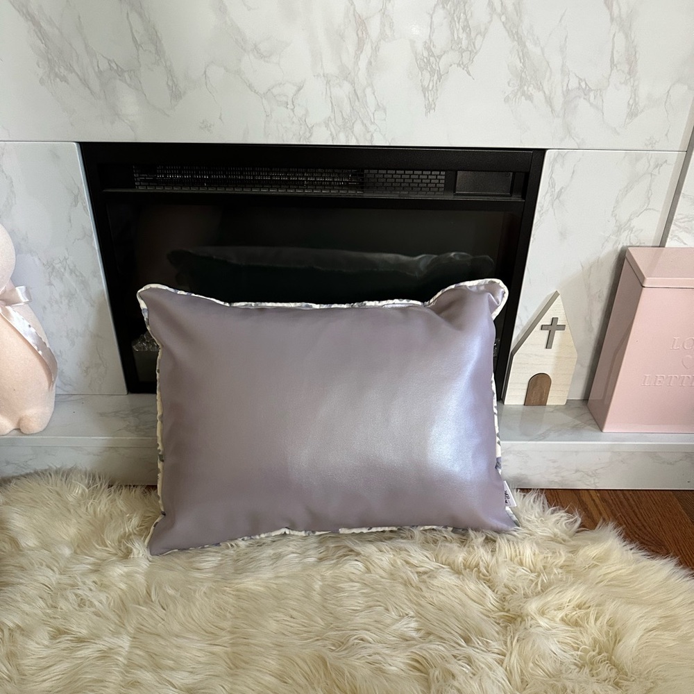 Lilac Pearl Faux Leather 12 x 20 Throw Pillow